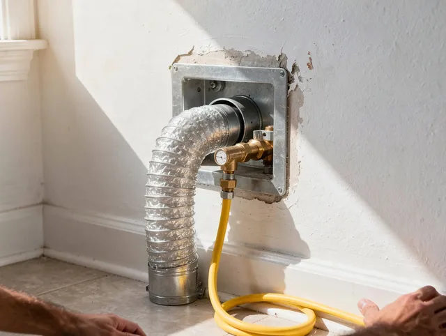 Broadview Heights Dryer Vent Cleaning certified technician performing specialized gas dryer vent cleaning in Broadview Heights